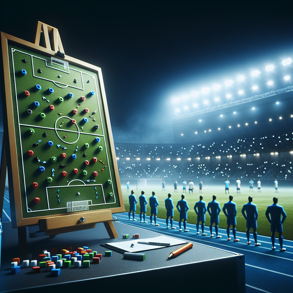 Превью матчей КПЛ: тактическая доска на бровке, команды разминаются на поле